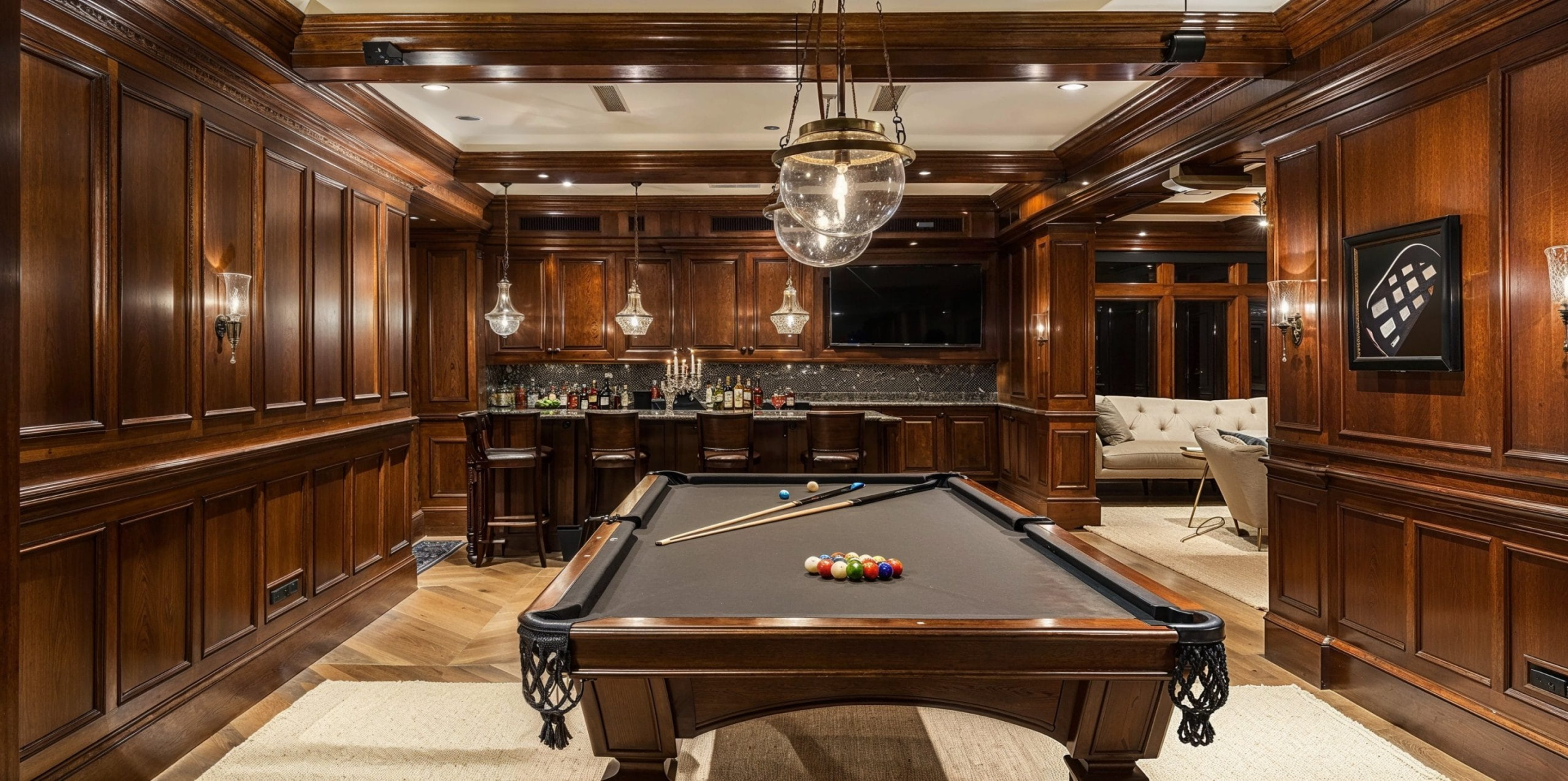 Before & After: Luxury Basement Game Room & Lounge - Decorilla Before & After: Luxury Basement Game Room & Lounge - Decorilla